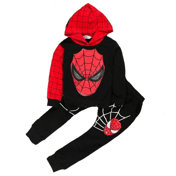 KIDS SPIDERMAN BLACK HOODIE and PANTS SET. - Picture 2 of 10